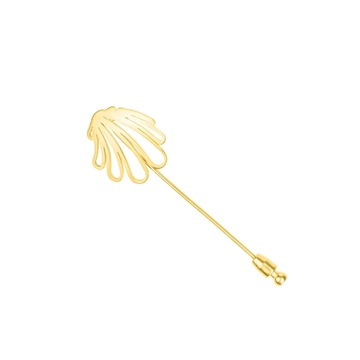 Aguja Concha Calada bañada en oro - Imagen 1
