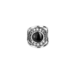 Anillo Filigrana Azabache redondo - Imagen 1