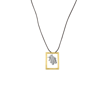 Colgante Concha Cuadrado dorado - Imagen 2