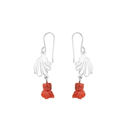 Pendientes Concha Calada Coral - Imagen 1