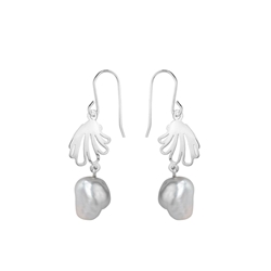 Pendientes Concha Calada Perla - Imagen 1