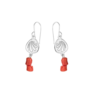 Pendientes Concha Chapa Coral - Imagen 1