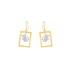 Pendientes Concha Cuadrado dorado - Imagen 1
