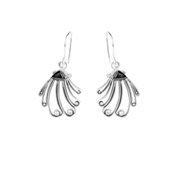 Pendientes Concha Filigrana Azabache - Imagen 1