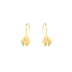 Pendientes Concha Volumen bañada en oro - Choco - Imagen 2