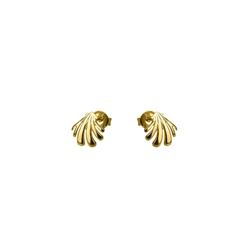 Pendientes Concha Volumen bañada en oro - Imagen 2
